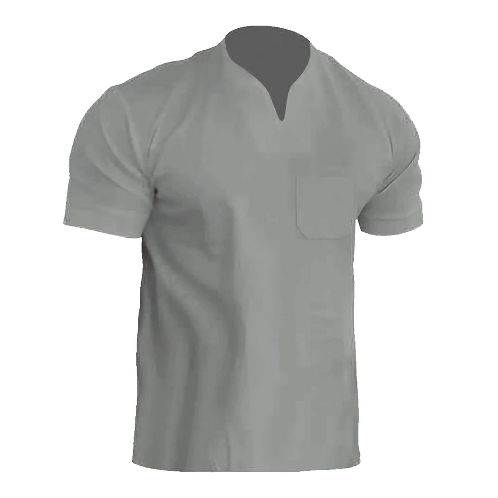 thumbnail image 2 of Camiseta de manga corta de color liso con bolsillo en contraste para hombre, para el verano y el tiempo libre - Mezcla de poliéster y algodón, estilo solapa, adecuada para el trabajo y el tiempo libre, 2 of 4